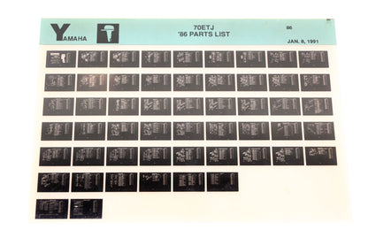 OEM Yamaha LB018-13 1986 70ETJ Parts List Microfiche