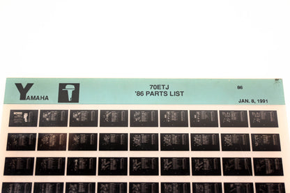 OEM Yamaha LB018-13 1986 70ETJ Parts List Microfiche