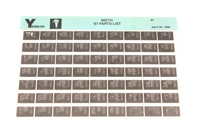 OEM Yamaha LB018-15 1987 90ETH Parts List Microfiche