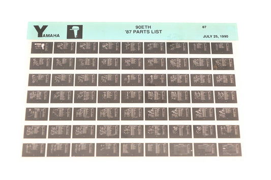 OEM Yamaha LB018-15 1987 90ETH Parts List Microfiche