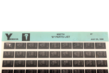 OEM Yamaha LB018-15 1987 90ETH Parts List Microfiche