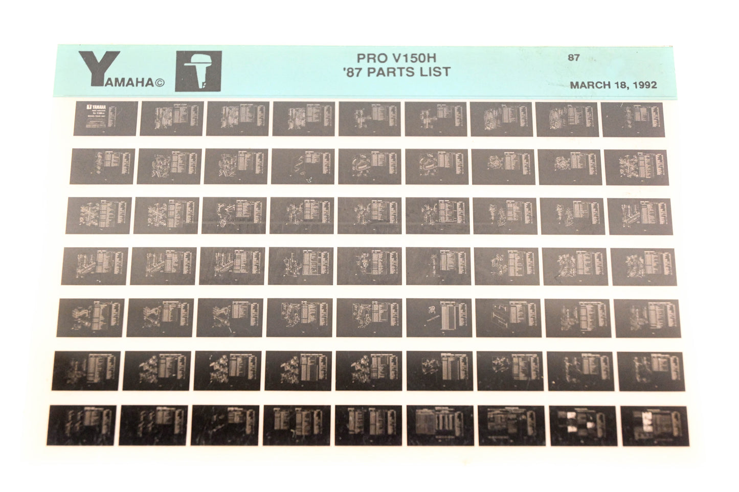 OEM Yamaha LB018-17 1987 PRO V150H Parts List Microfiche