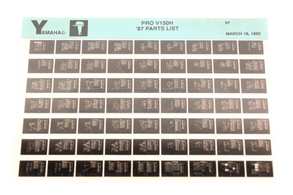 OEM Yamaha LB018-17 1987 PRO V150H Parts List Microfiche