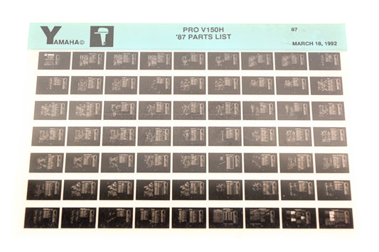 OEM Yamaha LB018-17 1987 PRO V150H Parts List Microfiche