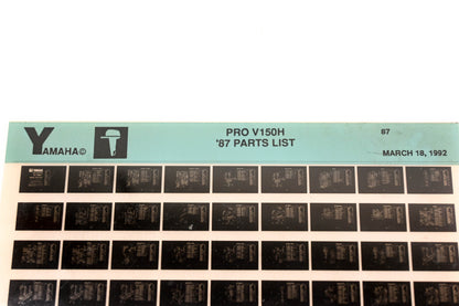 OEM Yamaha LB018-17 1987 PRO V150H Parts List Microfiche