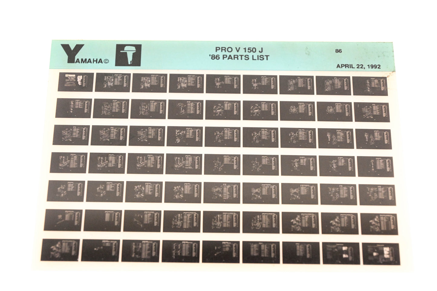 OEM Yamaha LB018-18 1986 PRO V150J Parts List Microfiche