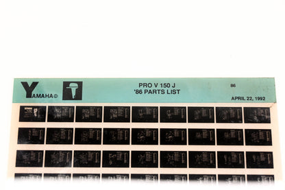 OEM Yamaha LB018-18 1986 PRO V150J Parts List Microfiche