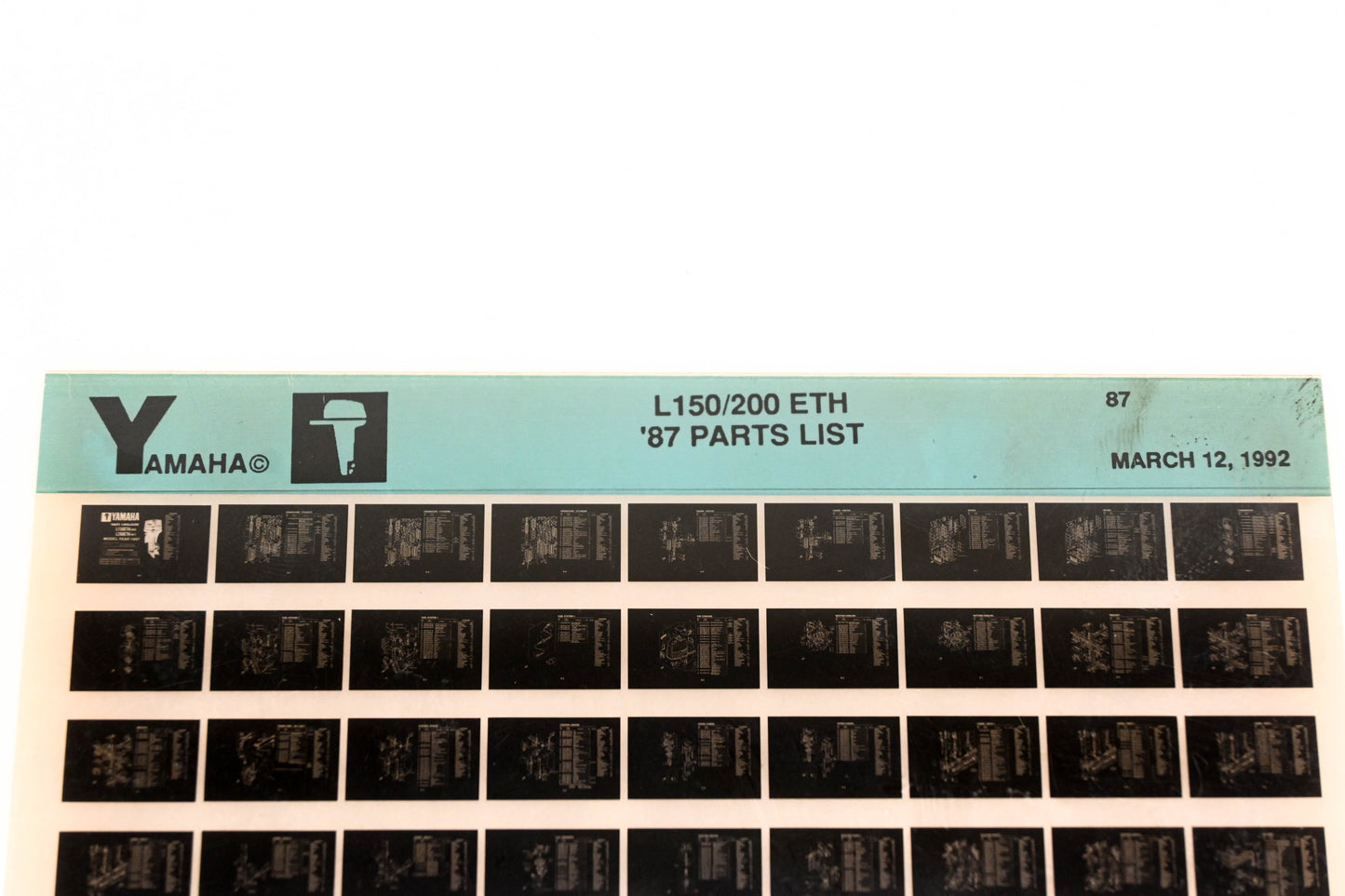 OEM Yamaha LB018-19 1987 L150/200 ETH Parts List Microfiche