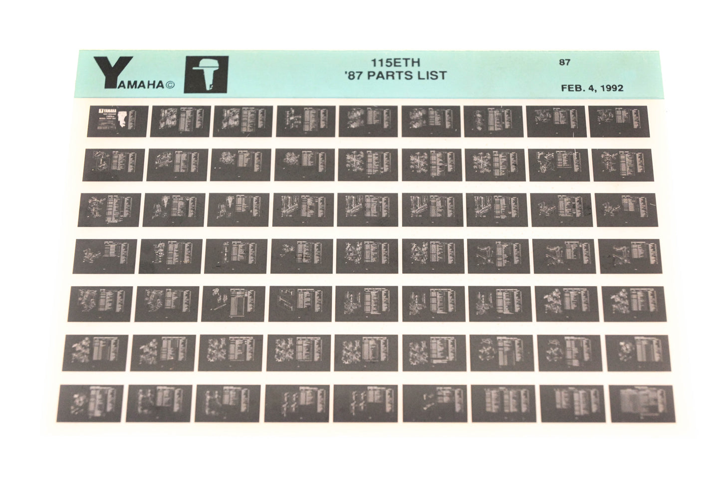 OEM Yamaha LB018-21 1987 115ETH Parts List Microfiche