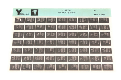 OEM Yamaha LB018-21 1987 115ETH Parts List Microfiche