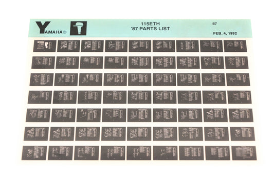OEM Yamaha LB018-21 1987 115ETH Parts List Microfiche