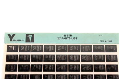 OEM Yamaha LB018-21 1987 115ETH Parts List Microfiche
