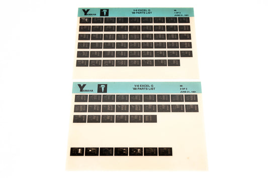 OEM Yamaha LB018-22 1988 V-6 Excel G Parts List Microfiche Lot