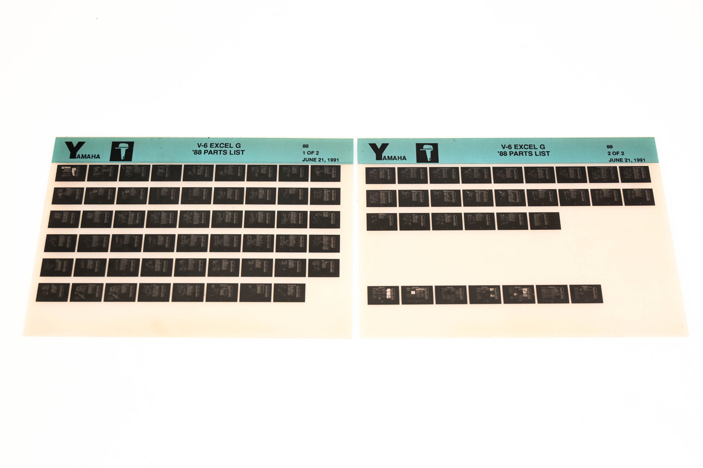 OEM Yamaha LB018-22 1988 V-6 Excel G Parts List Microfiche Lot