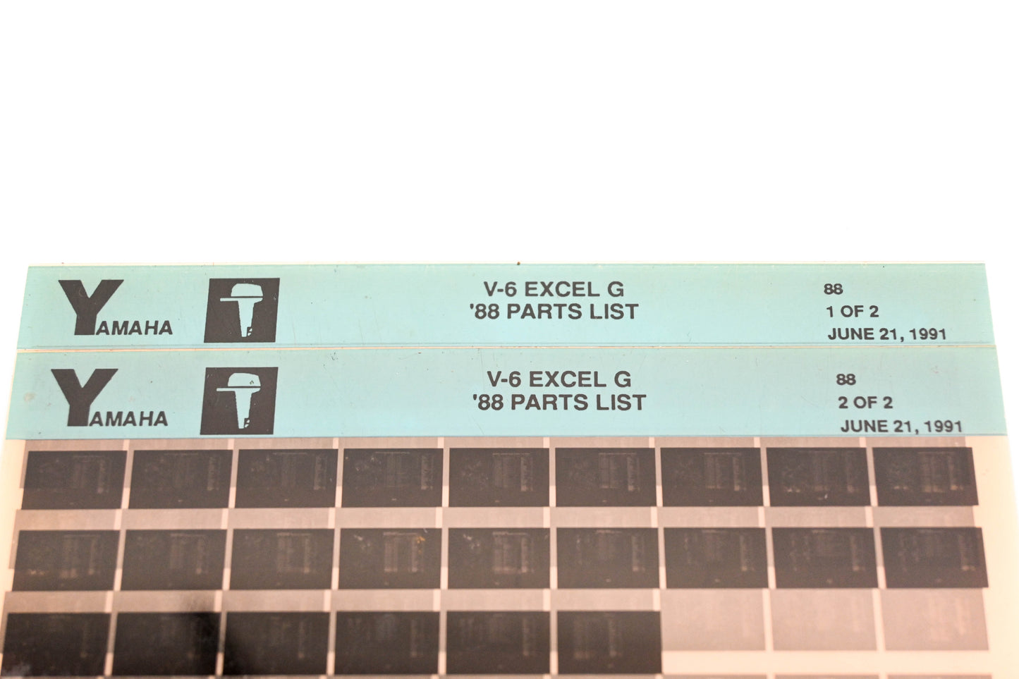 OEM Yamaha LB018-22 1988 V-6 Excel G Parts List Microfiche Lot