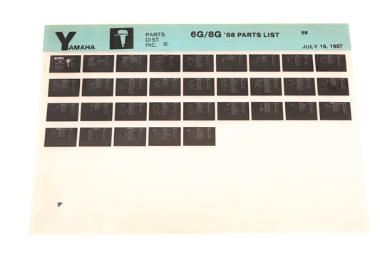OEM Yamaha LB018-23 1988 6G/8G Parts List Microfiche