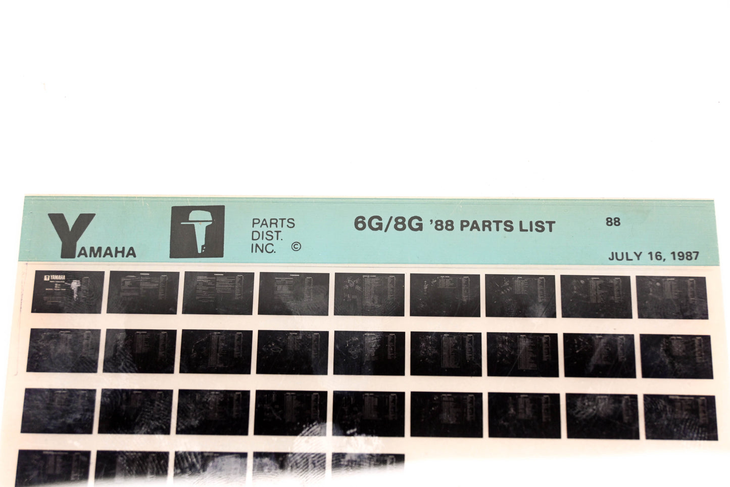 OEM Yamaha LB018-23 1988 6G/8G Parts List Microfiche