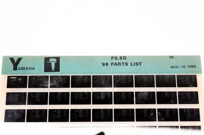 OEM Yamaha LB018-24 1988 F9.9G Part List Microfiche