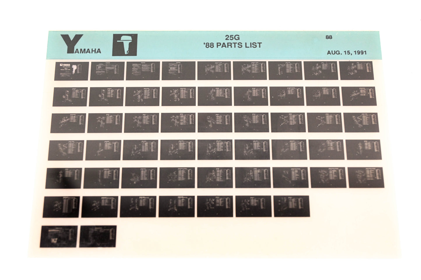 OEM Yamaha LB018-25 1988 25G Parts List Microfiche
