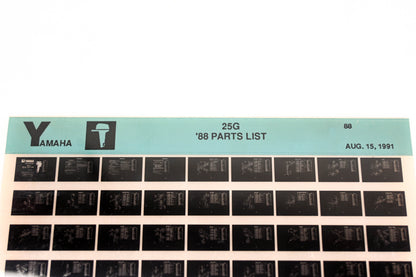 OEM Yamaha LB018-25 1988 25G Parts List Microfiche