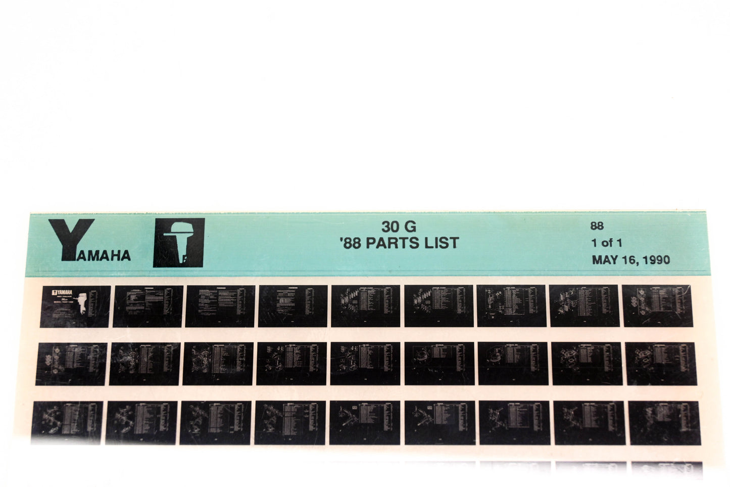 OEM Yamaha LB018-27 1988 30G Parts List Microfiche