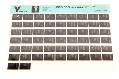 OEM Yamaha LB018-28 1988 PRO 50G Parts List Microfiche