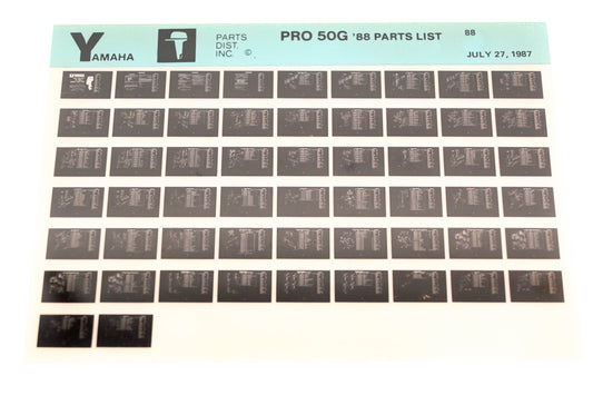 OEM Yamaha LB018-28 1988 PRO 50G Parts List Microfiche