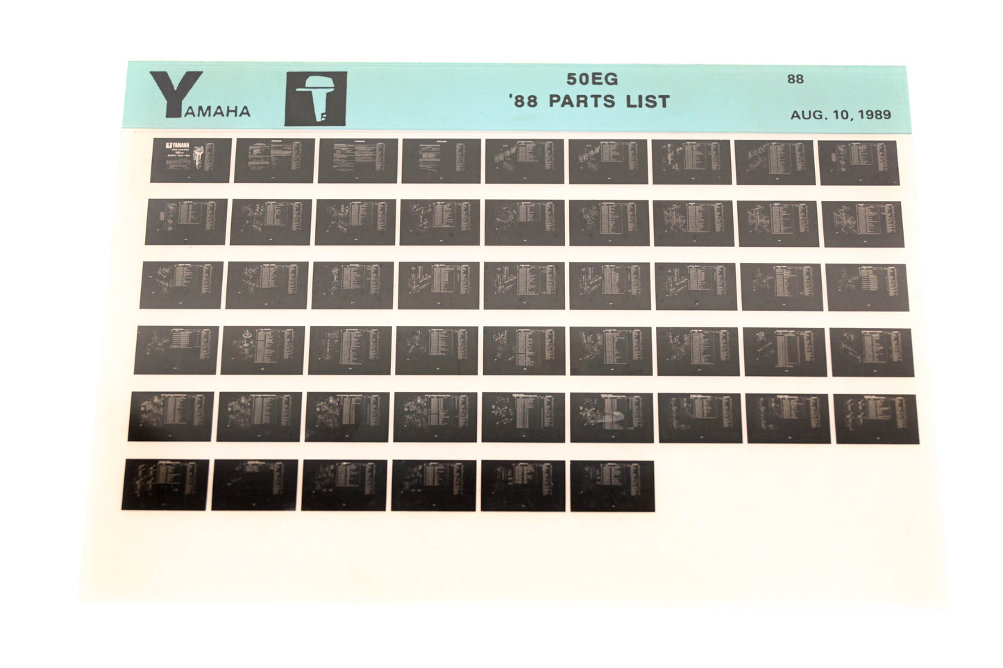 OEM Yamaha LB018-29 1988 50EG Parts List Microfiche
