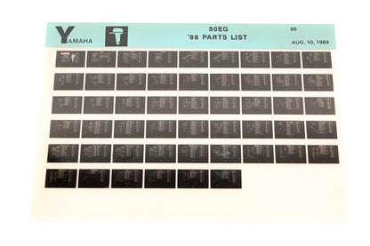 OEM Yamaha LB018-29 1988 50EG Parts List Microfiche