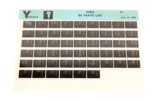 OEM Yamaha LB018-29 1988 50EG Parts List Microfiche