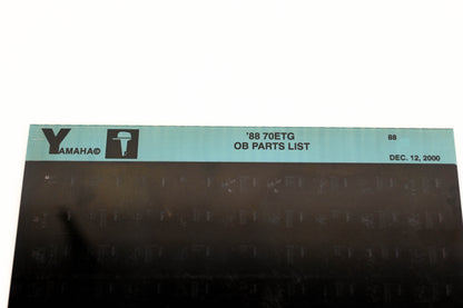 OEM Yamaha LB018-30 1988 70ETG Outboard Parts List Microfiche
