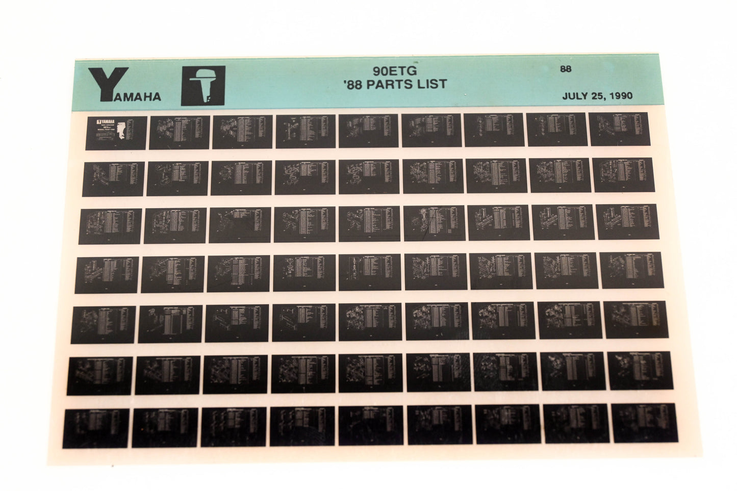 OEM Yamaha LB018-31 1988 90ETG Parts List Microfiche