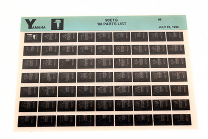 OEM Yamaha LB018-31 1988 90ETG Parts List Microfiche