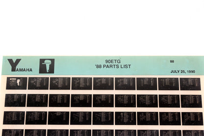 OEM Yamaha LB018-31 1988 90ETG Parts List Microfiche