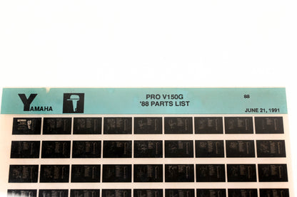 OEM Yamaha LB018-32 1988 PRO V150G Parts List Microfiche
