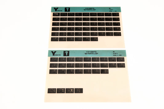 OEM Yamaha LB018-33 1988 115/130ETG Parts List Microfiche Lot