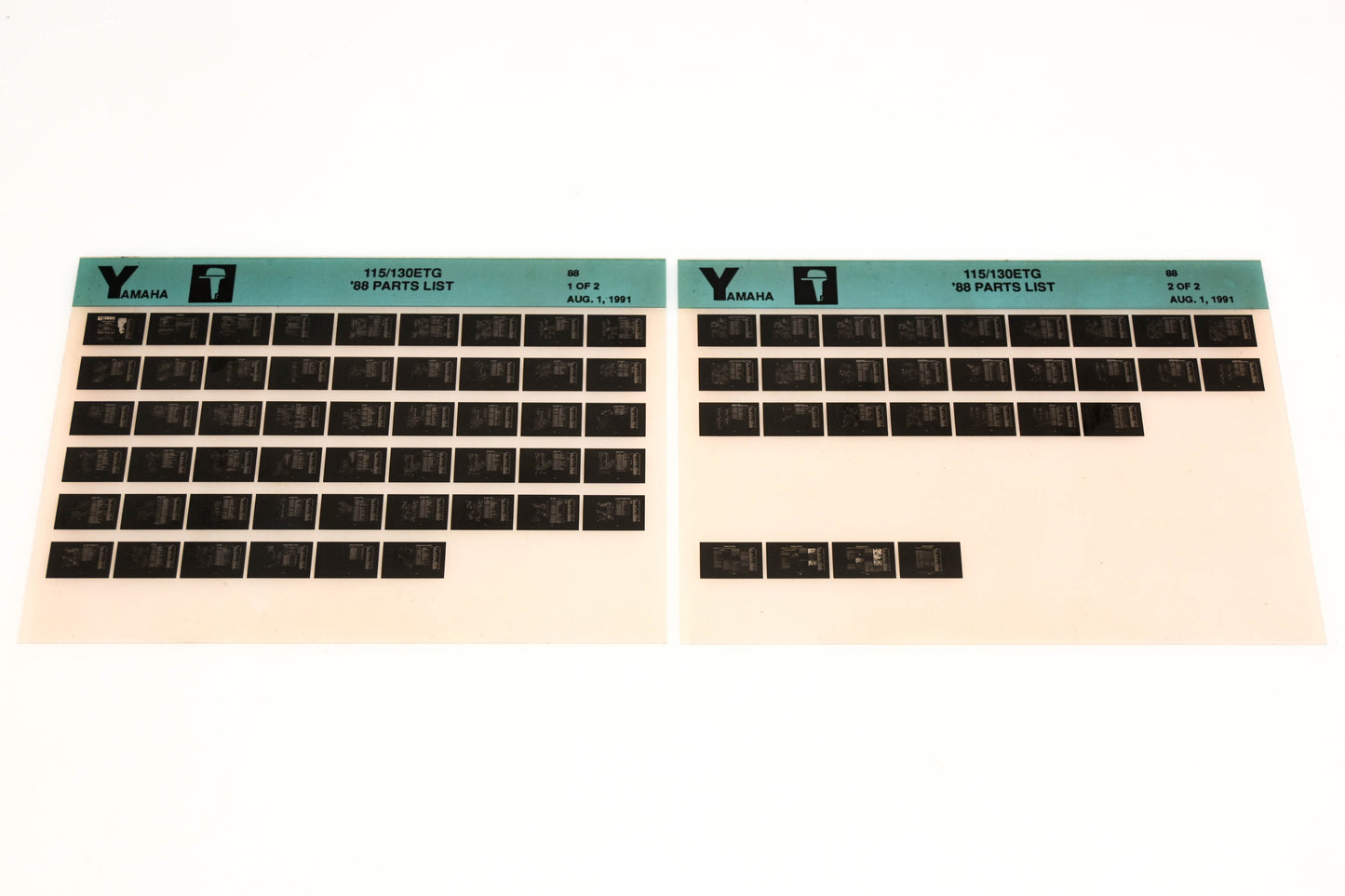 OEM Yamaha LB018-33 1988 115/130ETG Parts List Microfiche Lot