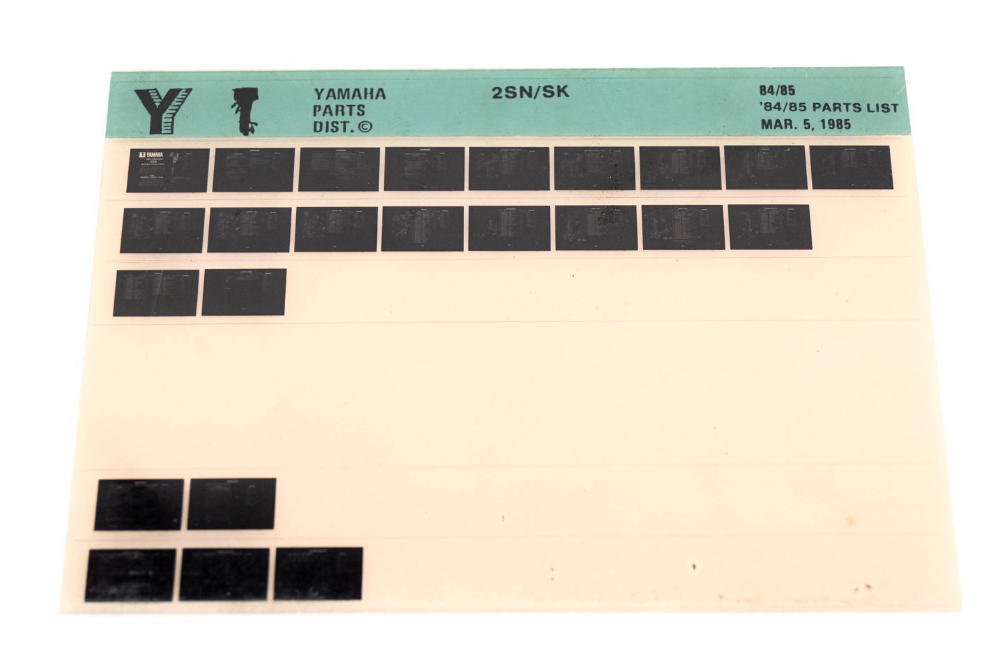 OEM Yamaha LB018-34 1984-85 2SN/SK Parts List Microfiche