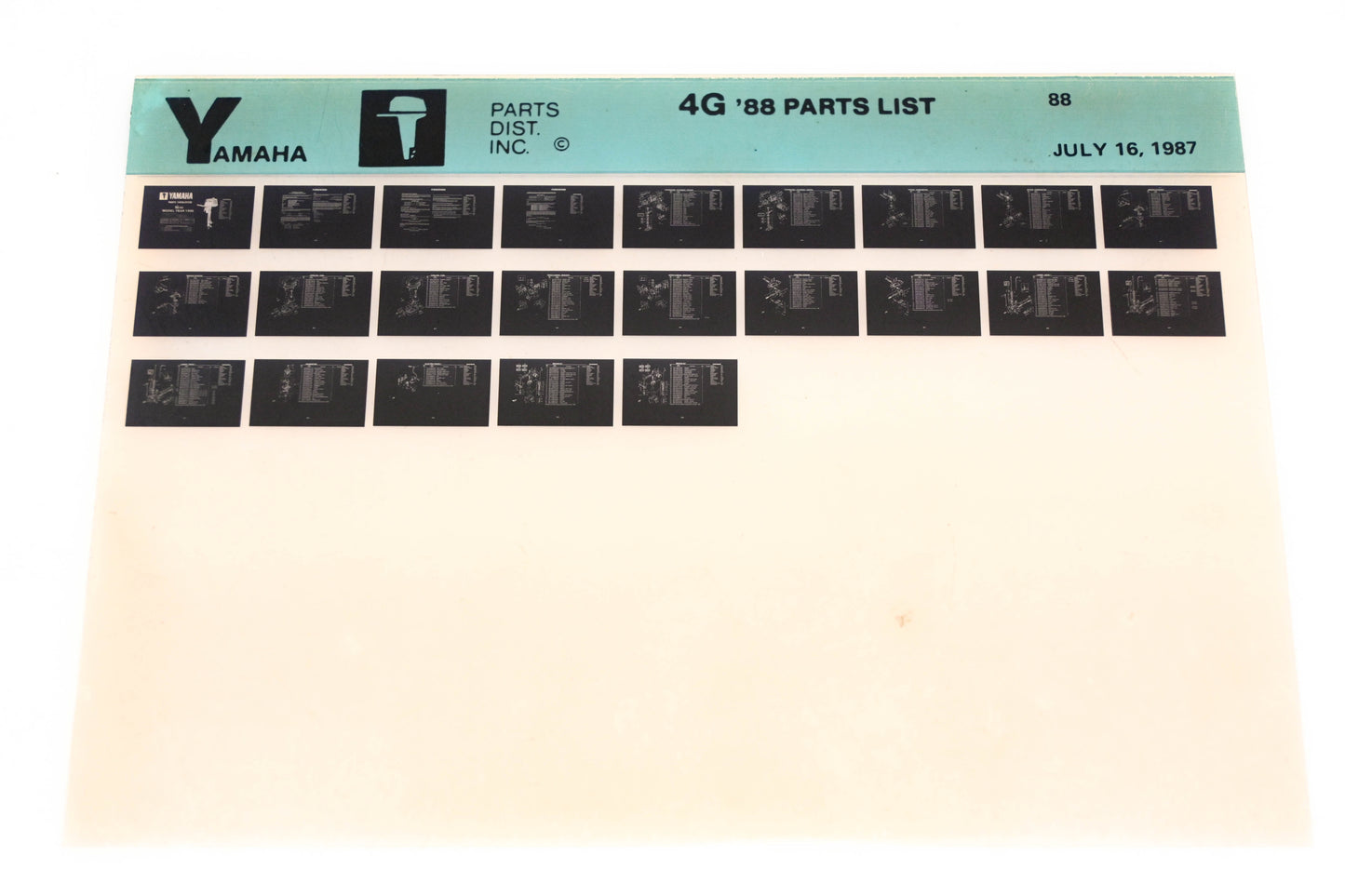 OEM Yamaha LB018-35 1988 4G Parts List Microfiche