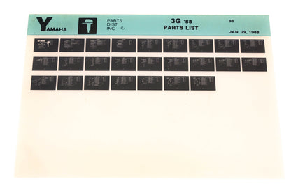 OEM Yamaha LB018-36 1988 3G Parts List Microfiche