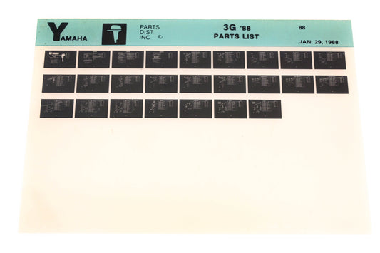 OEM Yamaha LB018-36 1988 3G Parts List Microfiche
