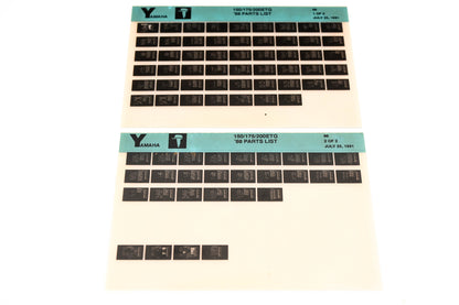 OEM Yamaha LB018-37 1988 150/175/200ETG Parts List Microfiche Lot