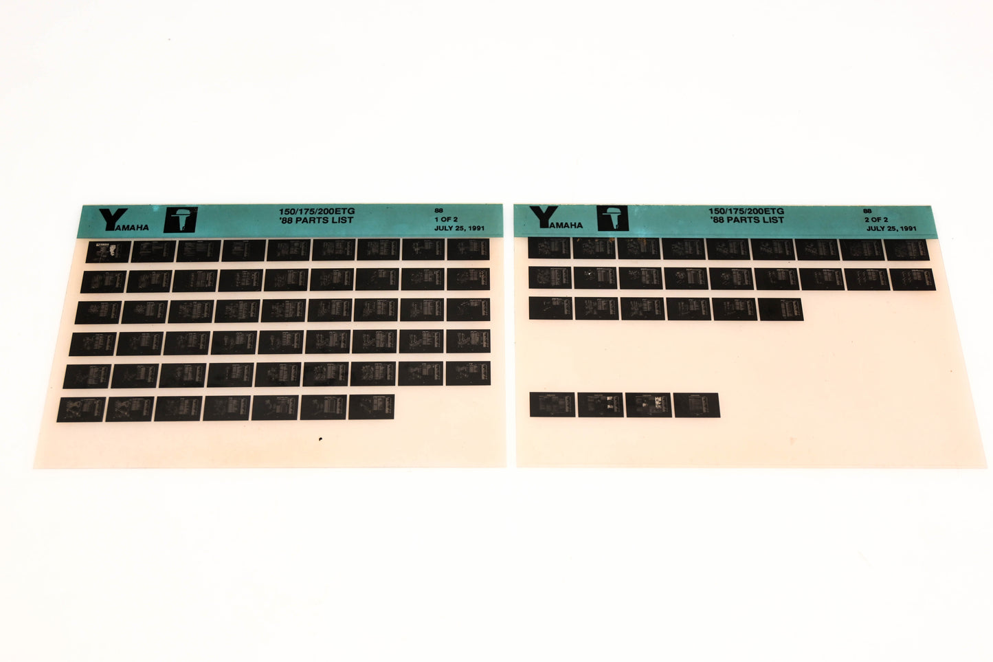 OEM Yamaha LB018-37 1988 150/175/200ETG Parts List Microfiche Lot