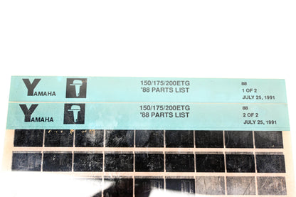 OEM Yamaha LB018-37 1988 150/175/200ETG Parts List Microfiche Lot
