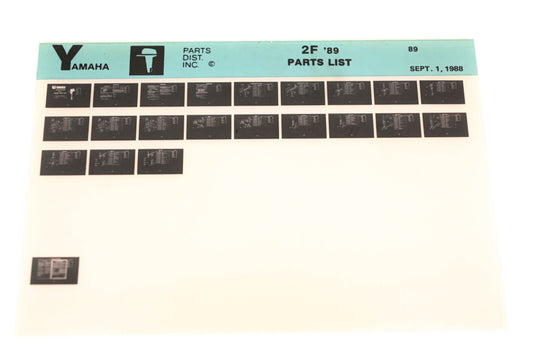 OEM Yamaha LB018-38 1989 2F Parts List Microfiche