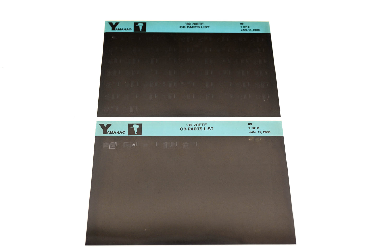 OEM Yamaha LB018-39 1989 70ETF Outboard Parts List Microfiche Lot