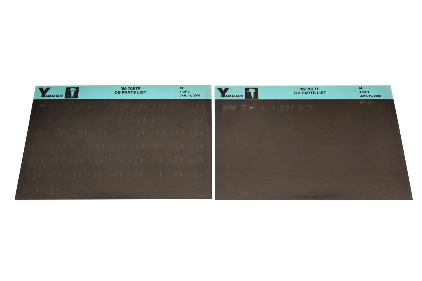 OEM Yamaha LB018-39 1989 70ETF Outboard Parts List Microfiche Lot