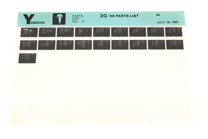 OEM Yamaha LB018-40 1988 2G Parts List Microfiche