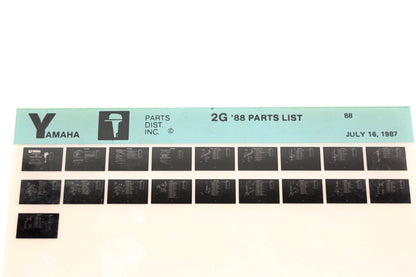OEM Yamaha LB018-40 1988 2G Parts List Microfiche