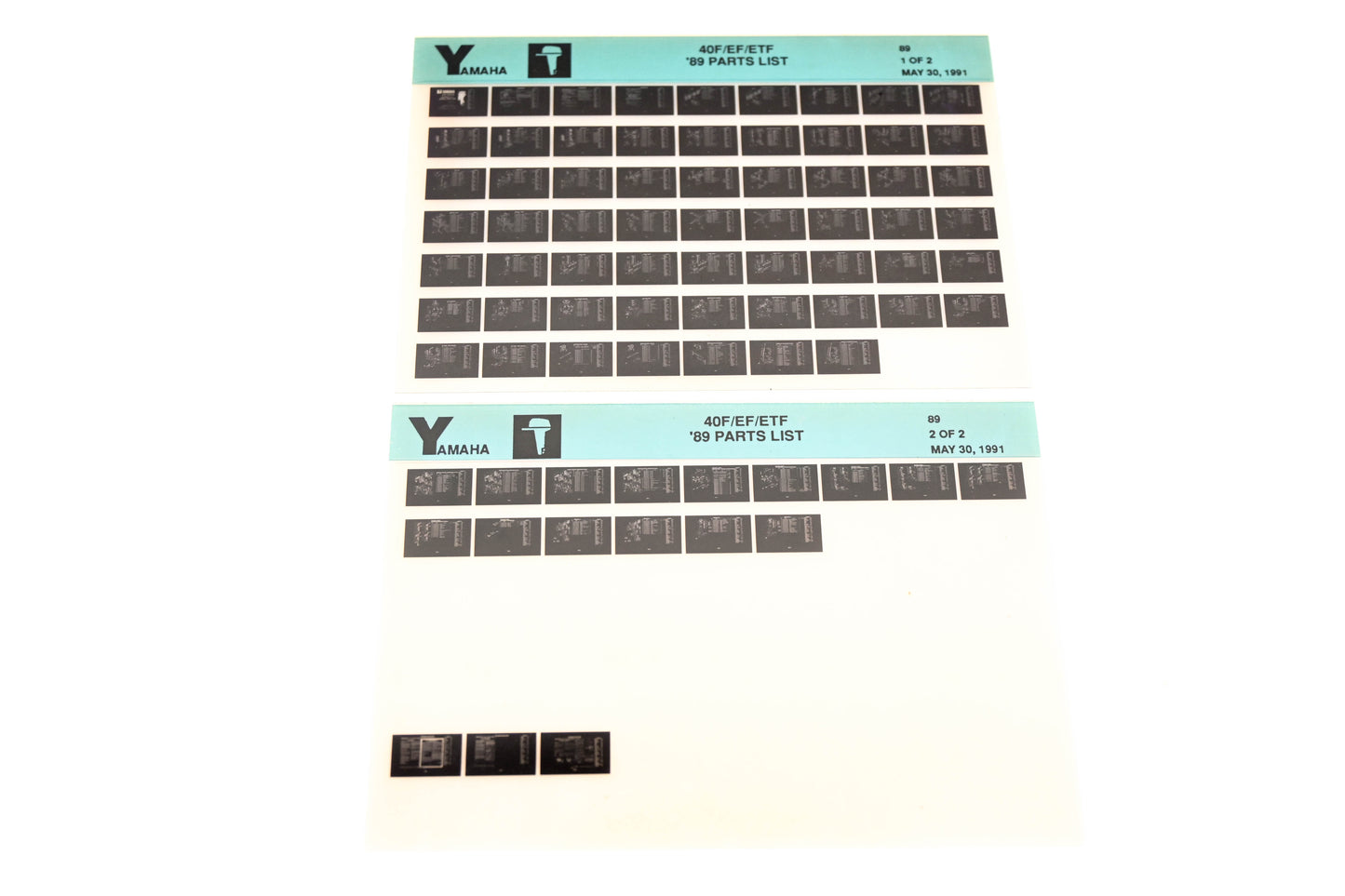 OEM Yamaha LB018-41 1989 40F/EF/ETF Parts List Microfiche Lot